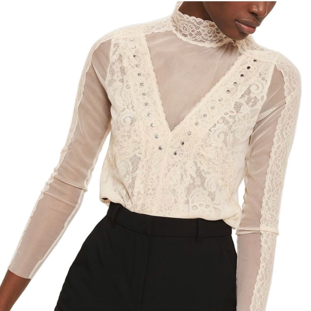 TopShop Sheer Lace Top
